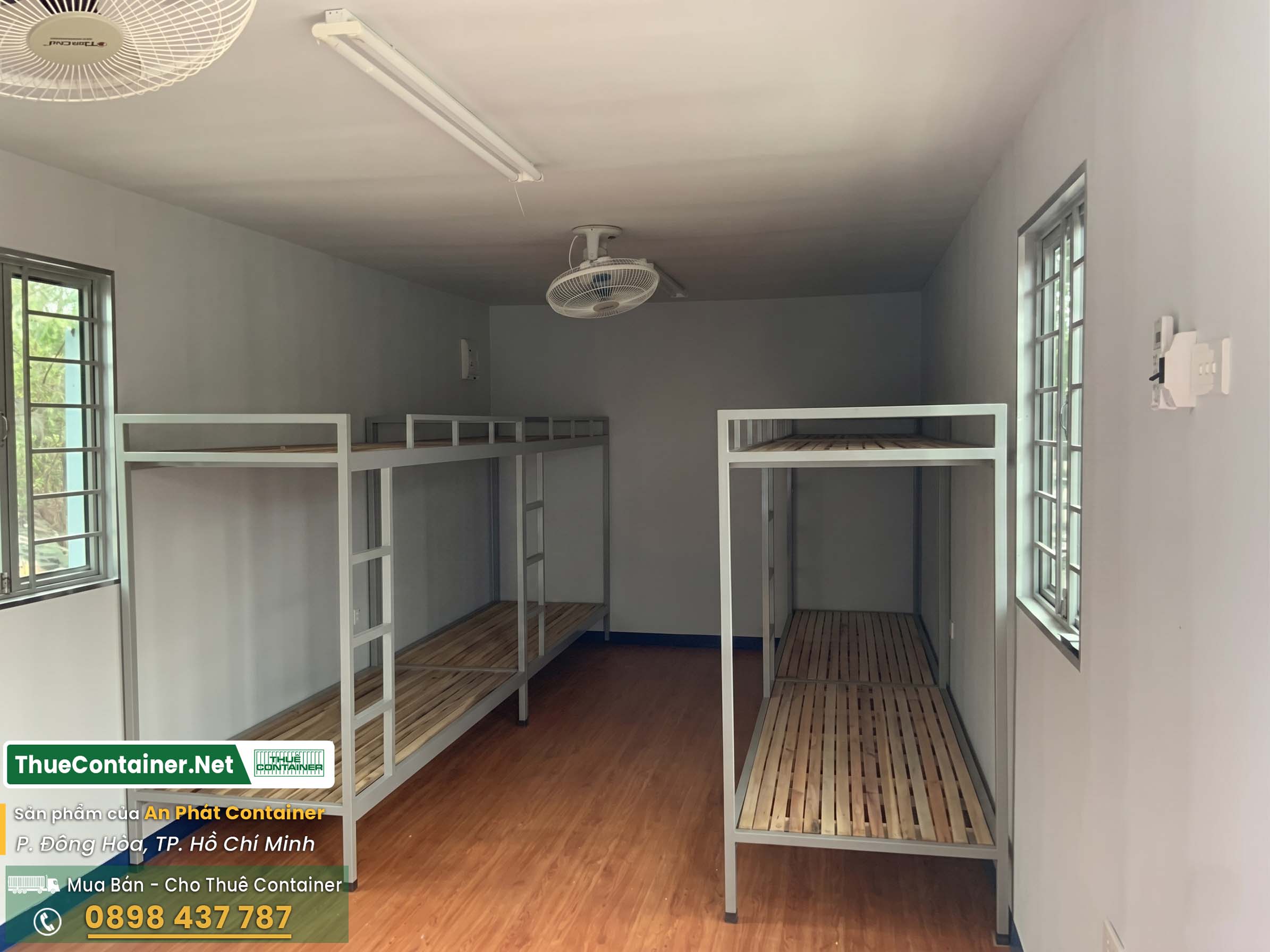 Bên trong container 40ft làm nhà ở cho công nhân