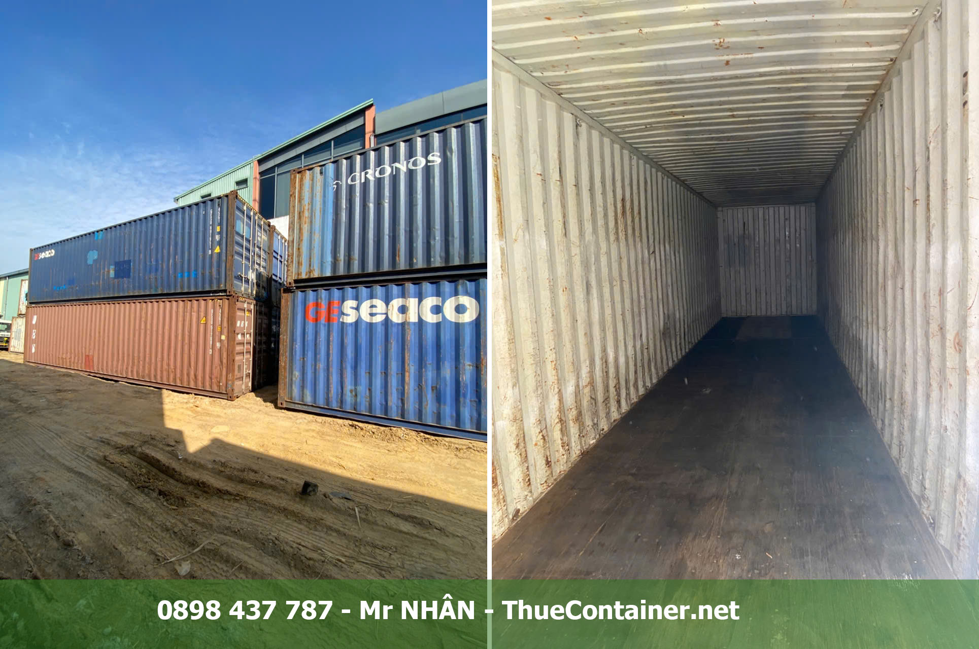Phần vỏ và sàn container còn khá tốt, chất lượng hơn 95%