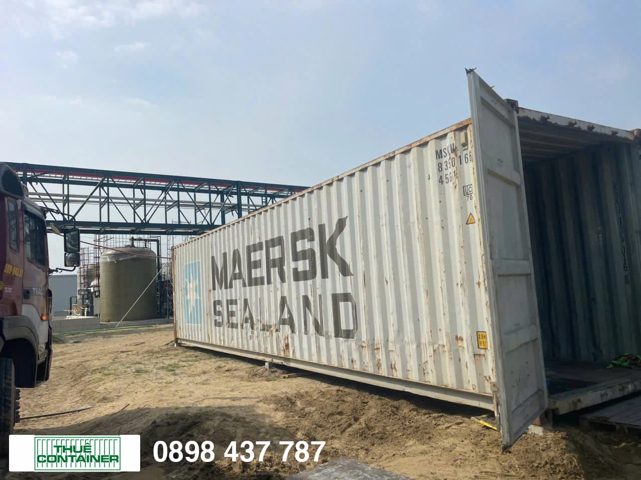 Container 40ft cũ chất lượng làm kho chứa hàng tại công trình