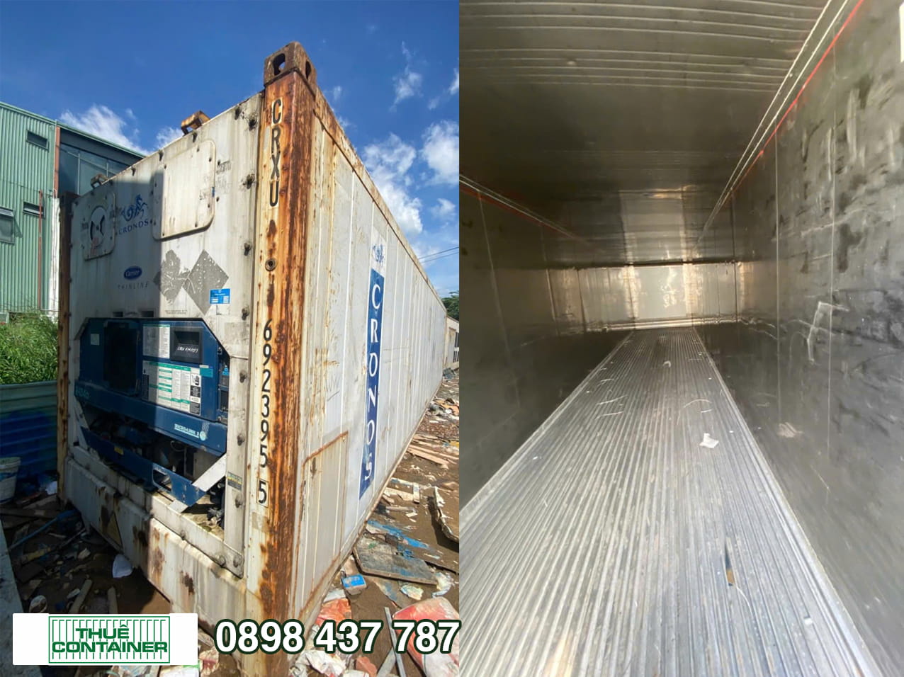 Container lạnh 40 feet cũ, máy lạnh còn hoạt động tốt