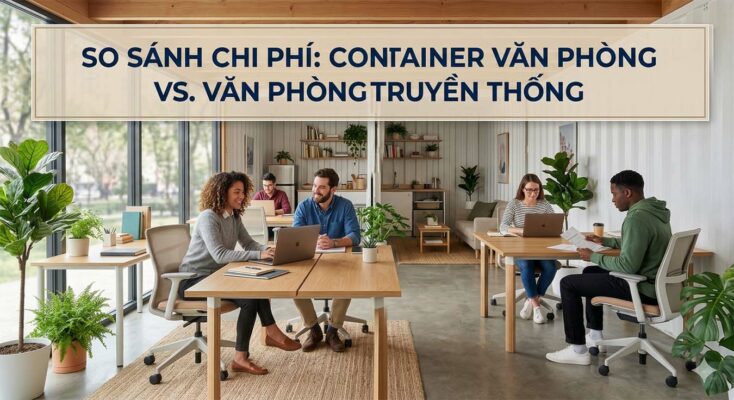 Không gian thoáng đãng bên trong container văn phòng