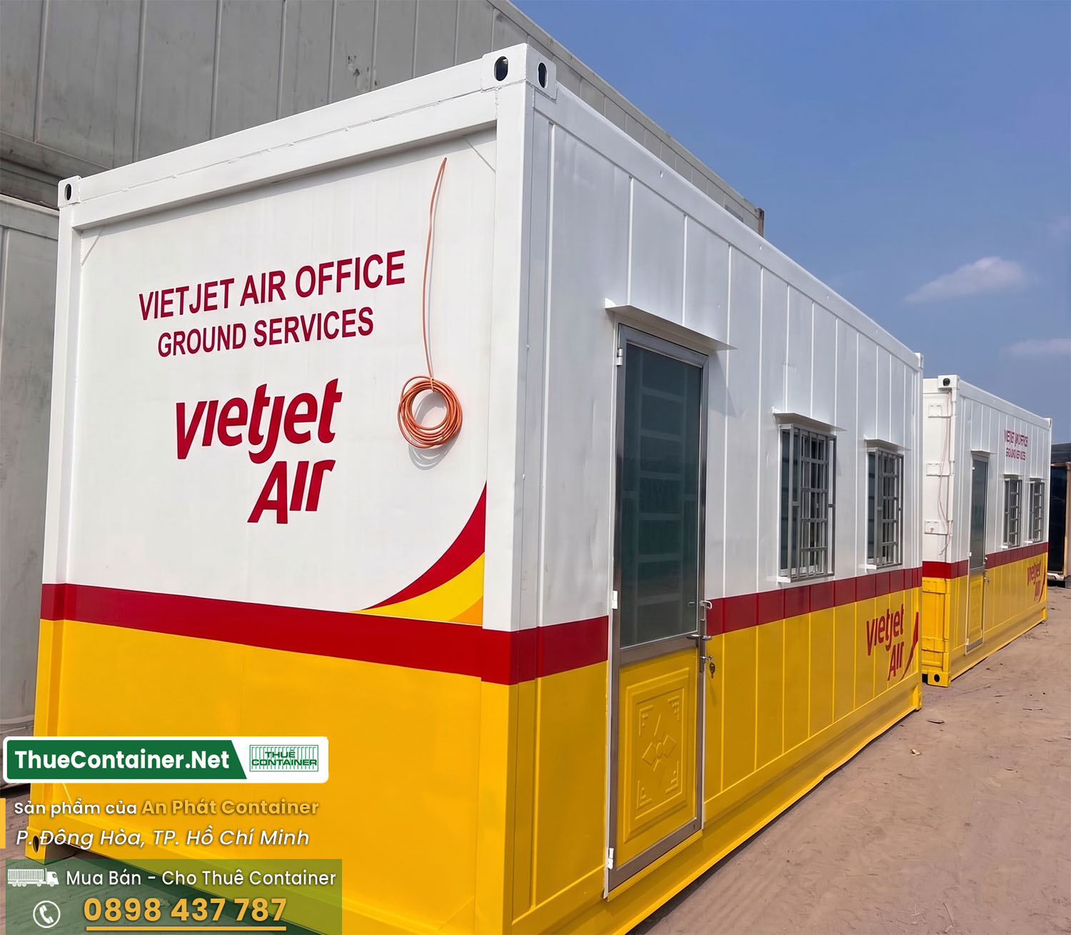 Container văn phòng 20ft đóng mới theo yêu cầu cho Vietjet Air-1