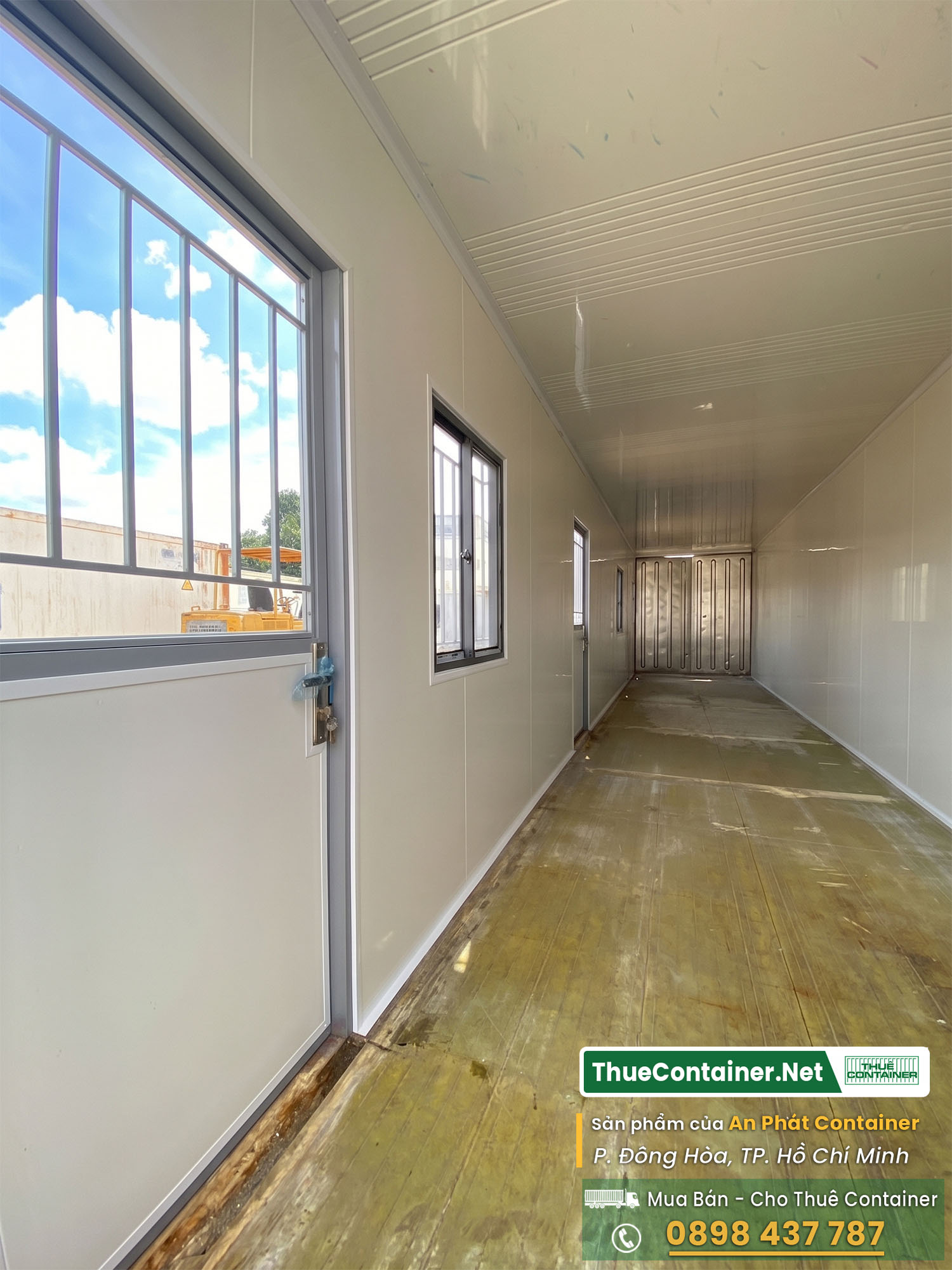 Nội thất nhà container 40ft đang hoàn thiện